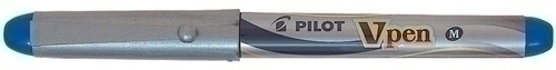 Ploma Pilot V-Pen Silver Tinta Blava