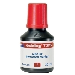 Tinta Retolador Edding Flascó 30 Ml. T25 Vermell