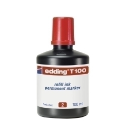 Tinta Retolador Edding Flascó 100 Ml. T100 Vermell
