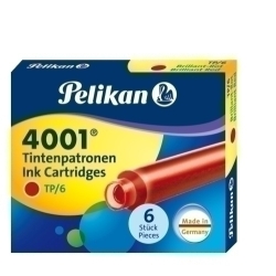 Tinta Estilogràfica Pelikan Caixa 6 Cartutxos Tp/6 Vermell