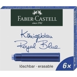 Tinta Estilogràfica Faber Castell Caixa 6 Cartutxos Blau Reial