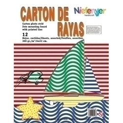 Scrapbooking Cartolina Niefenver Impresa 24X32Cm. 300Gr. Ratlles, Pack 12