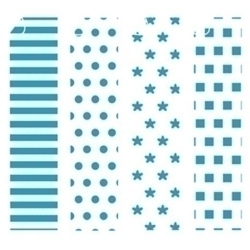 Scrapbooking Cartolina Niefenver Impresa 24X32 Cm 180Gr. Blau-3 (4 Mod.) Blister De 8