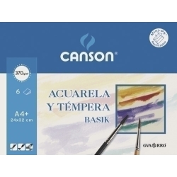 Lamina Guarro-Canson Aquarel·la I Tempera Basik 370G Mini-Pack De 6 A4+