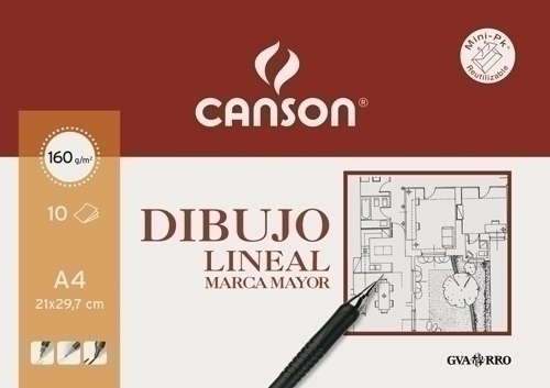 Lamina Guarro-Canson Dibuix Marca Major 160G Mini-Pack De 10 A4