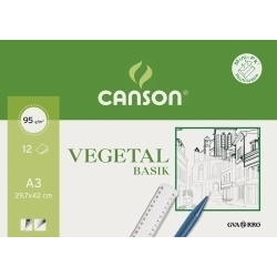 Lamina Guarro-Canson Vegetal Basik A3 95G Mini-Pack De 12