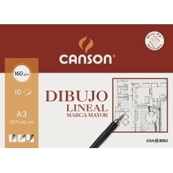 Lamina Guarro-Canson Dibuix Marca Major 160G Mini-Pack De 10 A3