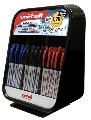 Roller T.Liq. Uni-Ball Air Assortiment Expositor De 72 18X 190512000 Blau 0.7 12X 190504000 Negre 0.