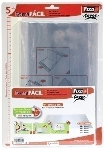 Folre Ajustable Fixo Pvc Trans.120µ 29 X 53 Cm Pack De 5