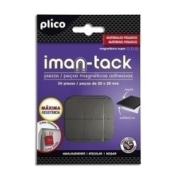 Cinta Adhesiva Plico Magnetica Iman-Tack Maxima Resistencia 24 Piezas 20Mm X 20Mm