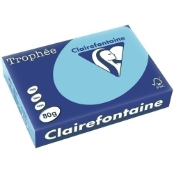Paper De Color A4 Clairefontaine Trophee 80G 500H Pastís Blau Cel