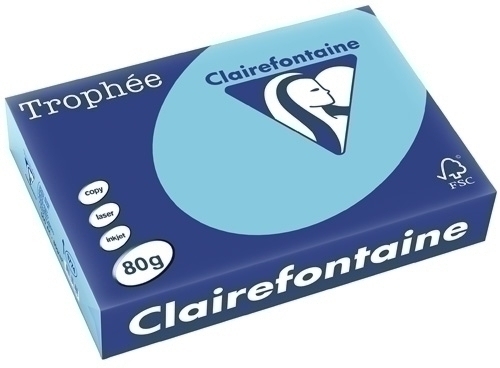 Paper De Color A4 Clairefontaine Trophee 80G 500H Pastís Blau Cel