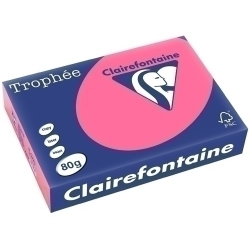 Papel De Color A4 Clairefontaine Trophee 80G 500H Vivo Rosa Fucsia