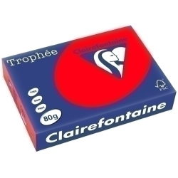 Paper De Color A4 Clairefontaine Trophee 80G 500H Viu Vermell Coral
