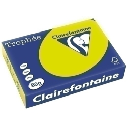 Paper De Color A4 Clairefontaine Trophee 80G 500H Flu Verd