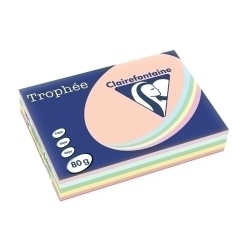 Paper De Color A4 Clairefontaine Trophee 80G 500H Assortiment Pastís