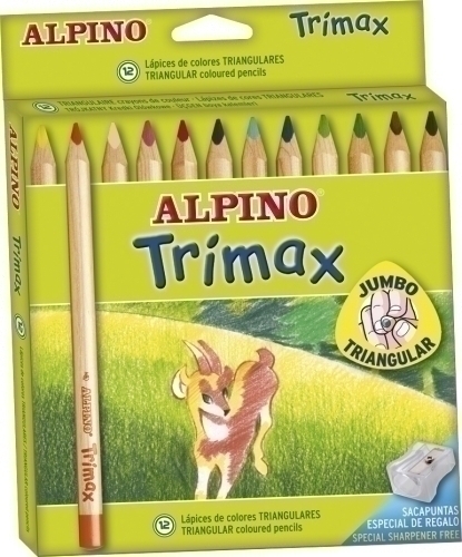 Llapis De Colors Alpino Trimax Estoig De 12 Amb Afila