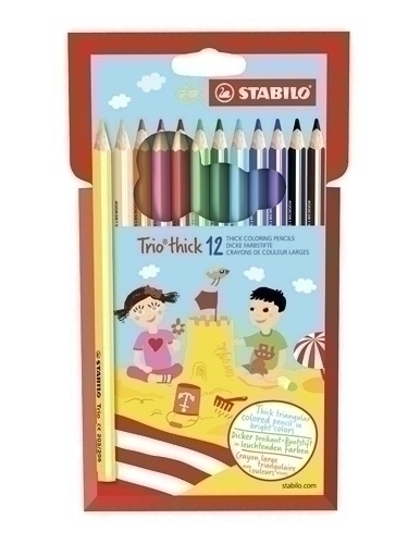 Llapis De Colors Stabilo Trio Estoig De Plastic De 12