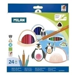 Llapis De Colors Milan Ergo Grip Triangulars Estoig De 24