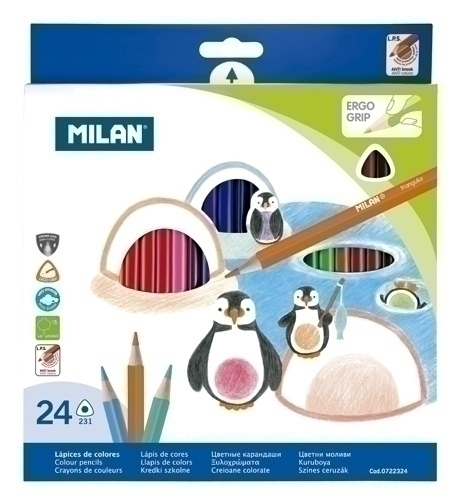 Llapis De Colors Milan Ergo Grip Triangulars Estoig De 24