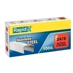 Grapas Rapid Super Strong 24/6 Mm. Acero Inoxidable Caja De 1000