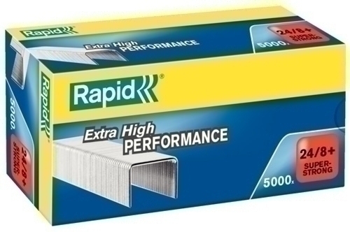 Grapas Rapid Super Strong 24/8+ Mm. Galvanizadas Caja De 5000