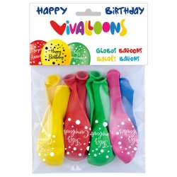 GLOBUS VIVALLOONS " FELIZ CUMPLEAÑOS" BOSSA DE 8