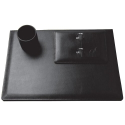 Escribània Nadal Top Line Pell 3 Peces Negre (Vad, Cubilet I Porta-Calendari)