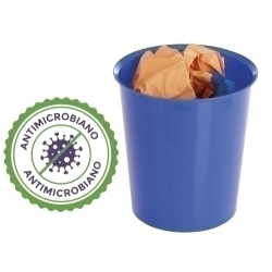 Paperera Plàstic Tancada A.2000 Antimicrobià Sanitized (Cap.16 L) Blau