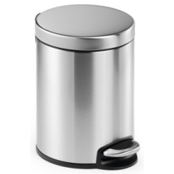 Paperera Durable Metalica Rodona 5 Litres Amb Pedal Inoxidable