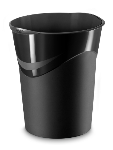 Paperera Plàstic Cep Gloss 280G Tancada 14 Litres Negre