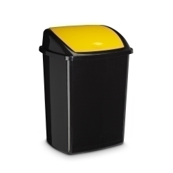 Paperera Plastic Cep 91947 Tapa Basculant Groc 50 Litres