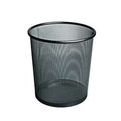 Paperera Forofis Metalica Malla Rodona Negra