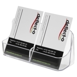 Portatargetes Sobretaula Deflect-O 2 Compartiments Vertical Cristall