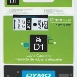Cinta De rotular Dymo Lm D1 7M 12Mm Negre Sobre Blanc (45013)