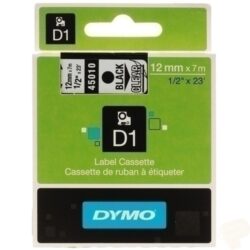 Cinta de rotular Dymo Lm D1 7M 12Mm Negre Sobre Transparent (45010)