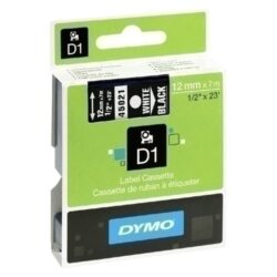 Cinta De rotular Dymo Lm D1 7M 12Mm Blanc Sobre Negre (45021)