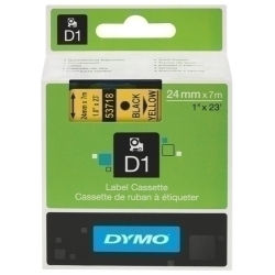 Cinta De rotular Dymo Lm D1 7M 24Mm Negre Sobre Groc (53718)