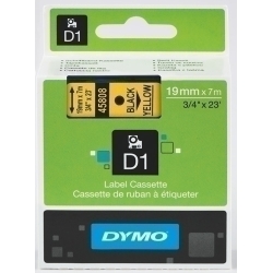 Cinta de rotular Dymo Lm D1 7M 19Mm Negre Sobre Groc (45808)