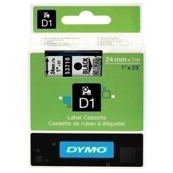Cinta de rotular Dymo Lm D1 7M 24Mm Negre Sobre Transparent (53710)