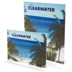 Expositor Sobretaula En Forma De T A5 Vertical Cristall