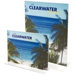 Expositor Sobretaula En Forma De T A4 Vertical Cristall