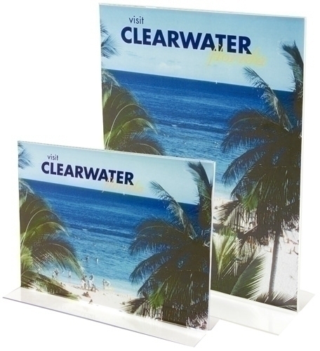 Expositor Sobretaula En Forma De T A4 Vertical Cristall