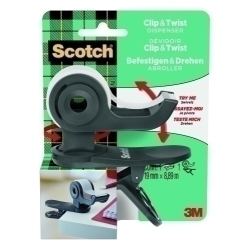 Porta-rotlles Scotch Clip&Twist C19 Gris Pissarra + Cinta Scotch Magic