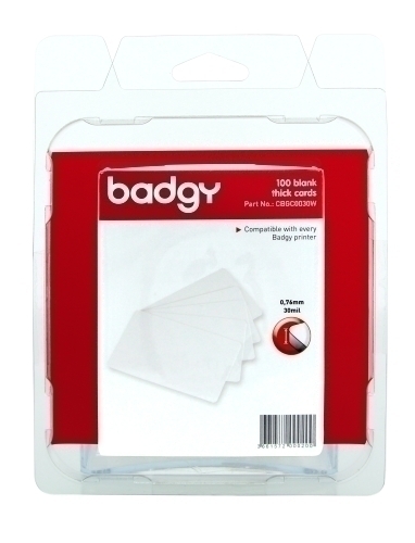 Targeta Badgy Pvc Per a Impressió Blanca Gruixuda 0,76 Mm. Pack de 100