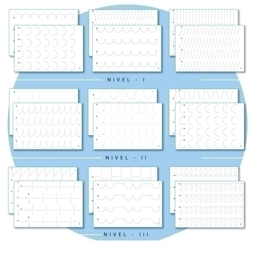 Fitxes Grafomotricitat Kluger Nivell 2 Primers Traços, 24 Fitxes Reutilitzables +3 Anys