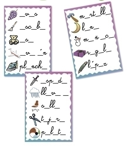 Fitxes Kluger Associa Les Vocals 30 Fitxes (10X3) Reutilitzables +3 Anys