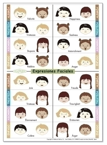 Fitxes Kluger Expressions Facials En Diversos Idiomes Pack De 5