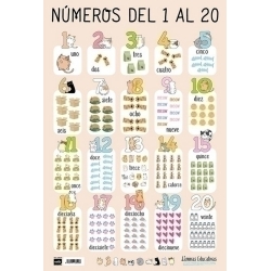 Lamina Escolar Erik Pvc 40X59,5 Números Del 1 Al 20