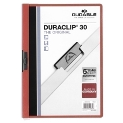 Dossier Clip Duraclip Pvc A4 2200 Pinça Metall 30H Vermell